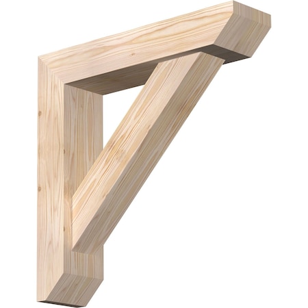 Ekena Millwork Traditional Slat Smooth Bracket w/ Offset Brace, Douglas Fir, 5 1/2"W x 24"D x 24"H BKT0604X24X24TRA06SDF